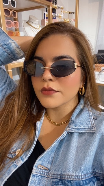 Lentes Tipo Miu Miu Pequeños Negros