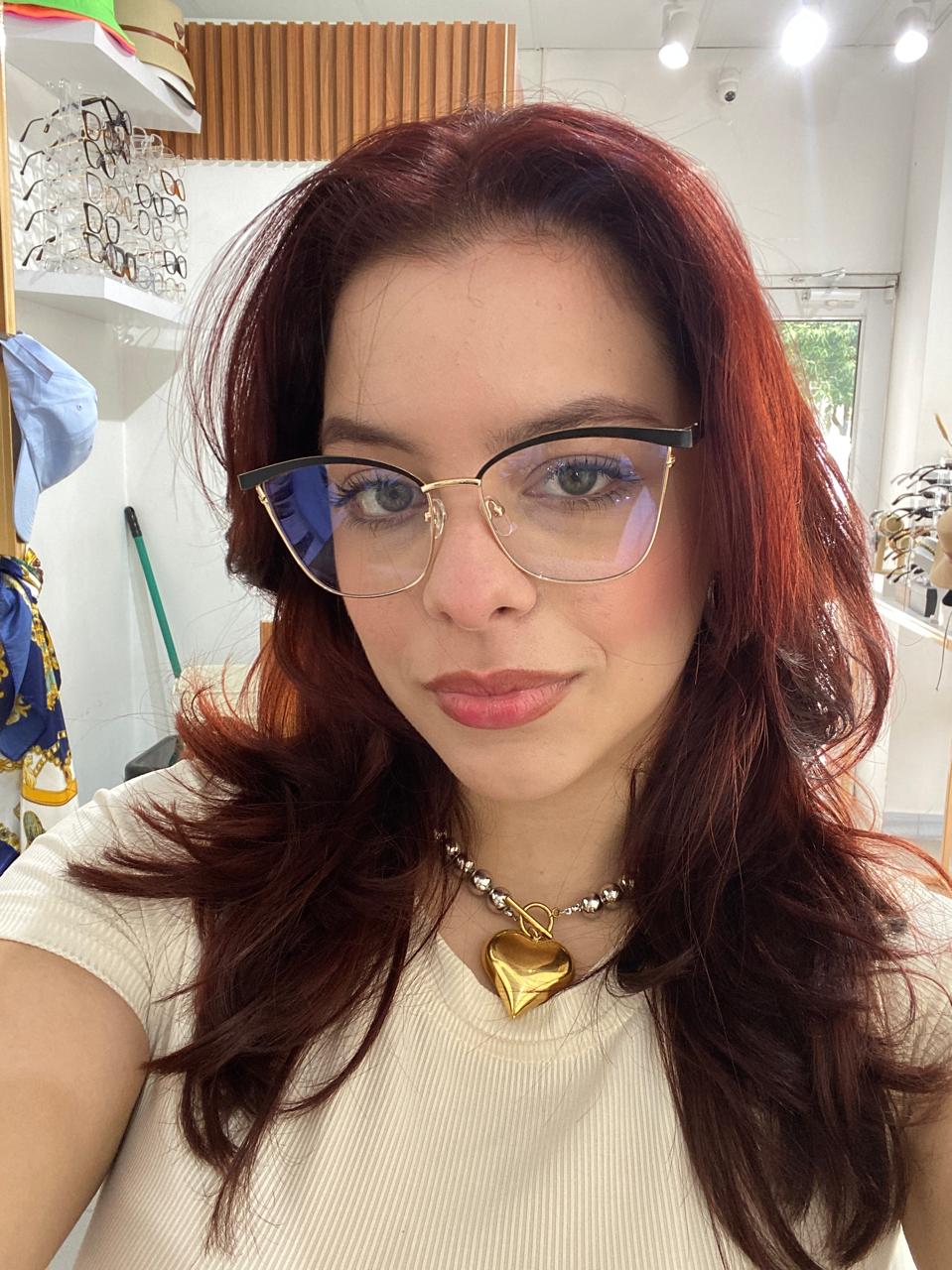 Lentes semi cuadrados negros/gold
