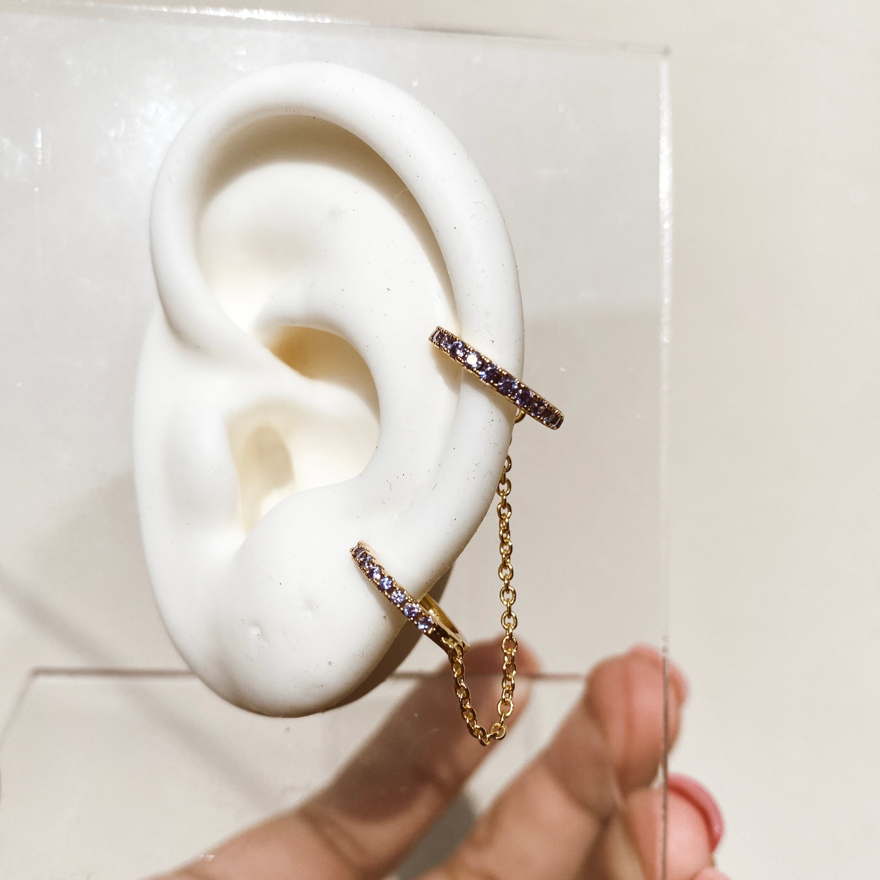 Earcuff + Hoop Morado