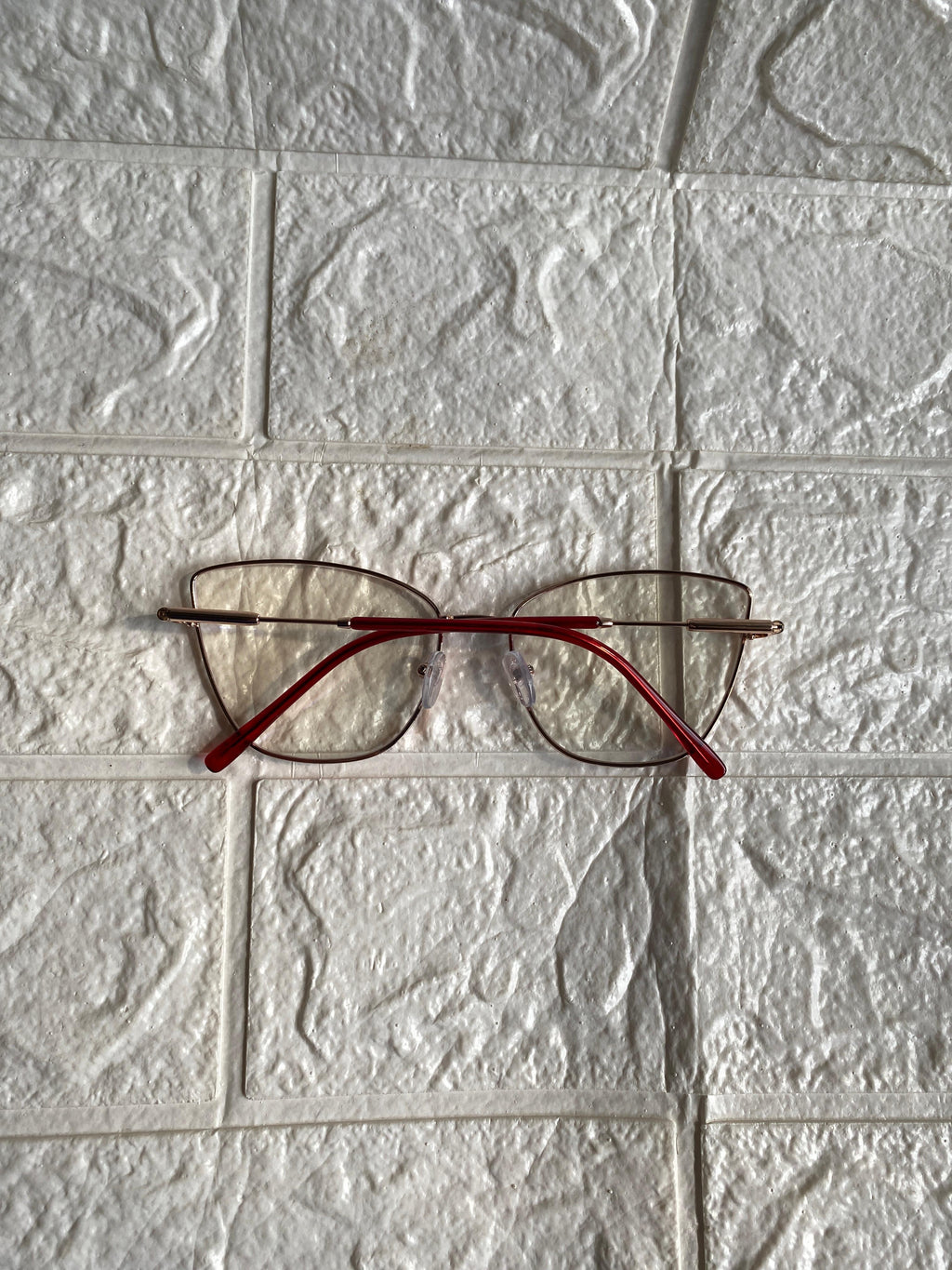 Lentes Cat Eye Metal Delgado Red/Gold