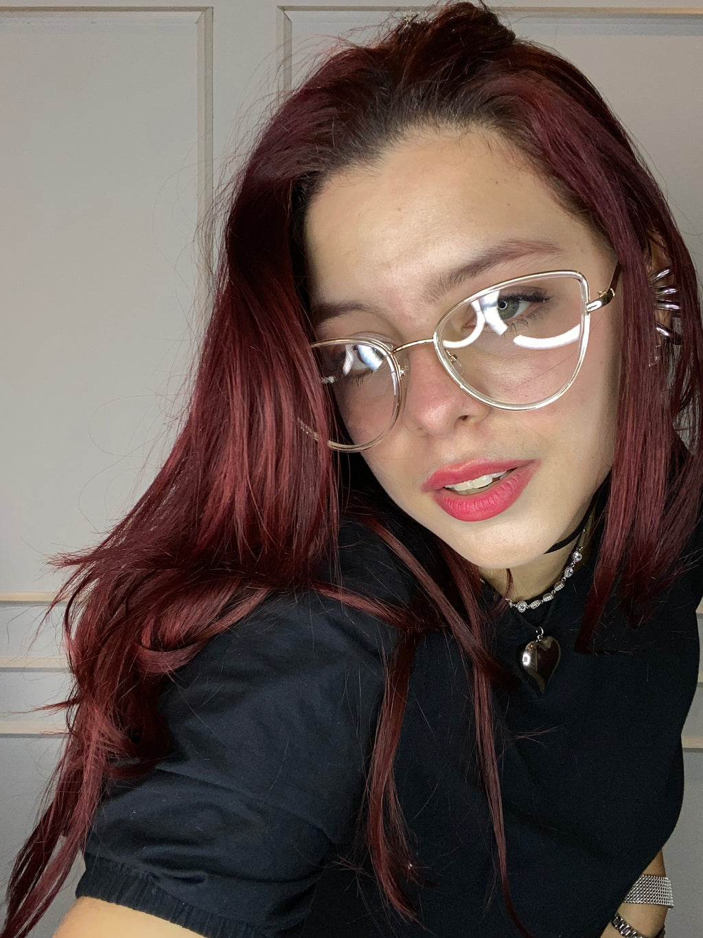 Lentes Cat Eye Skinny Clear/Gold