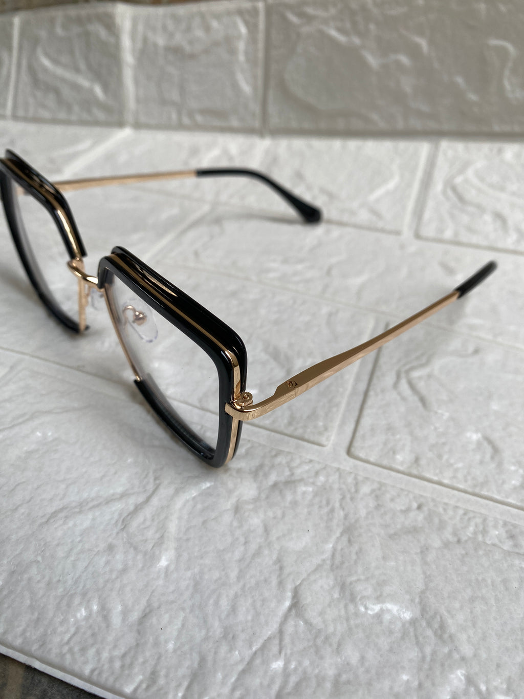 Lentes Cuadrados Fancy Black y Gold