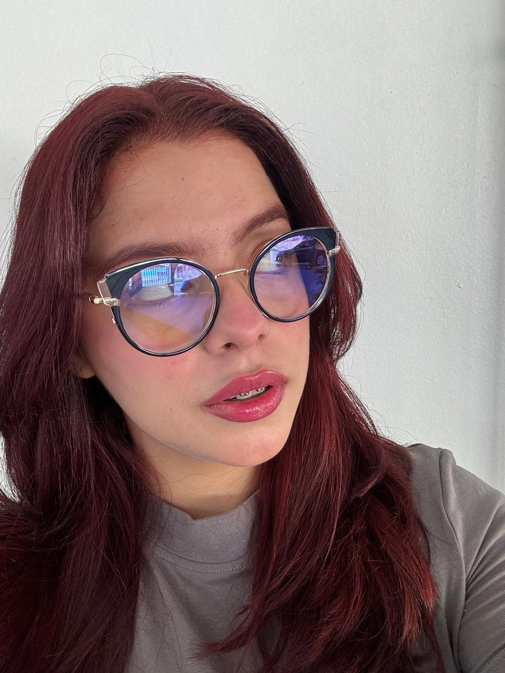 Lentes Cat Eye Semi Redondo con clear