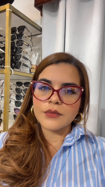 Lentes Acrilicos Skinny Rojos