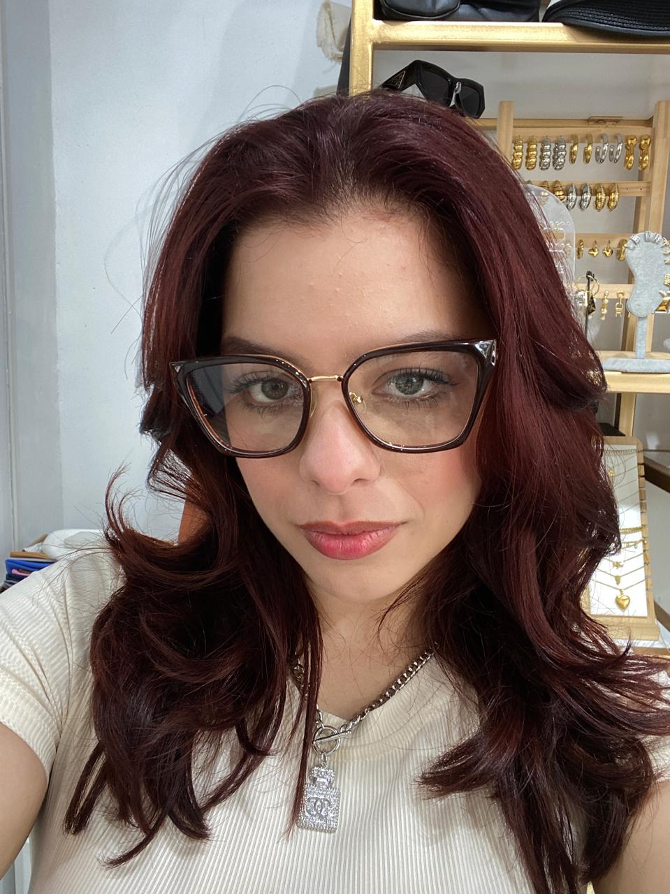 Lentes Cat Eye Marco Cafe