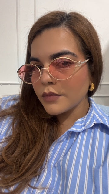 Lentes Tipo Miu Miu Ovalados Rosados