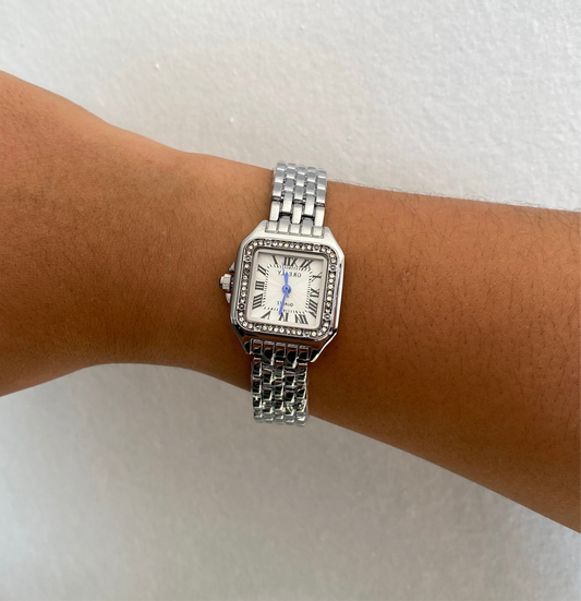 Reloj Old Money Silver con Brillos