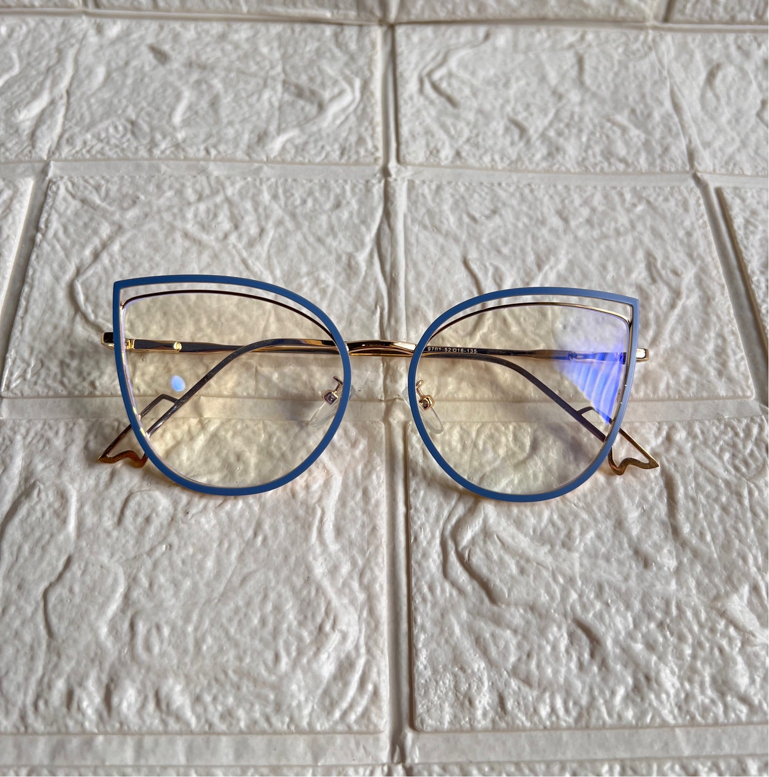 Lentes Cat Eye Dobles Azul