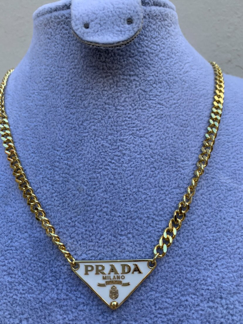 Cadena Prada Clasica con Gold Blanca