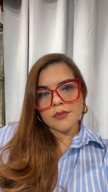 Lentes Cat Eye Todo Rojos Comb
