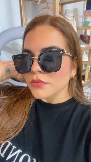 Lentes Chanel Negros Division Gold