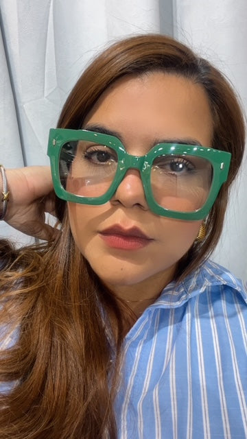 Lentes Cuadrados Gruesos Verdes