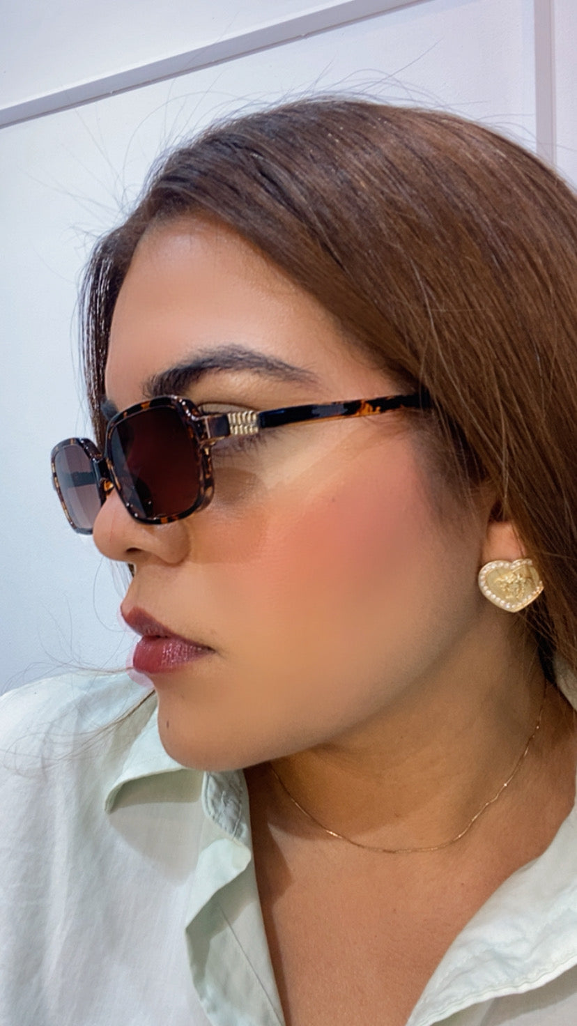 Lentes Miu Miu Rectangulares Cafe Leopardo