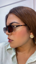 Lentes Miu Miu Rectangulares Cafe Leopardo