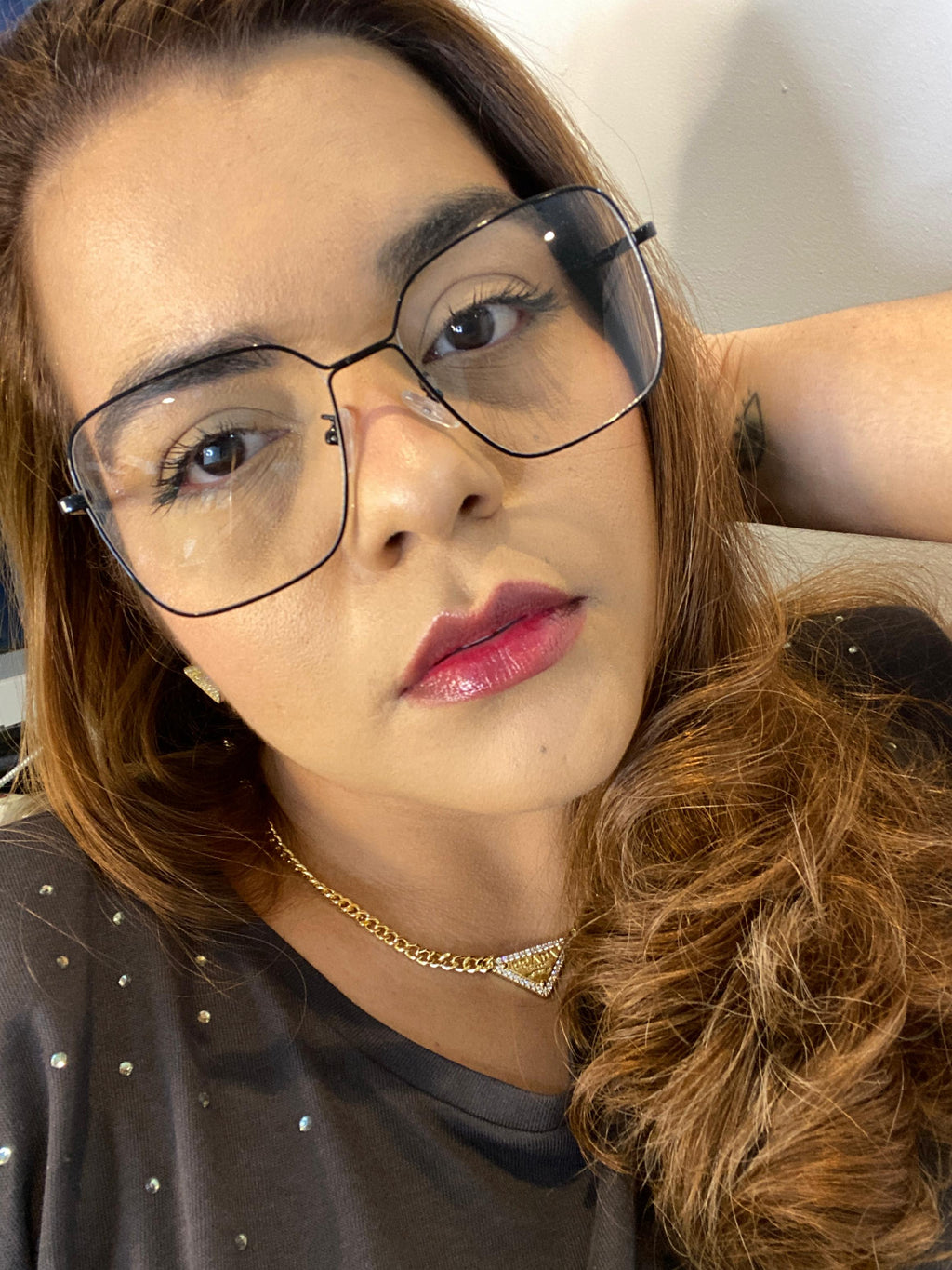 Lentes Cuadrados XL Metal Negro