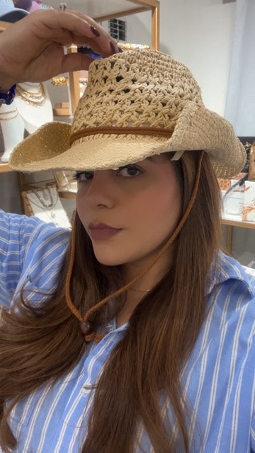 Sombrero Vaquero Khaki Con Cordón