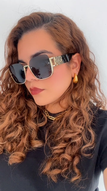 Lentes Miu Miu Cuadrados Black & Gold