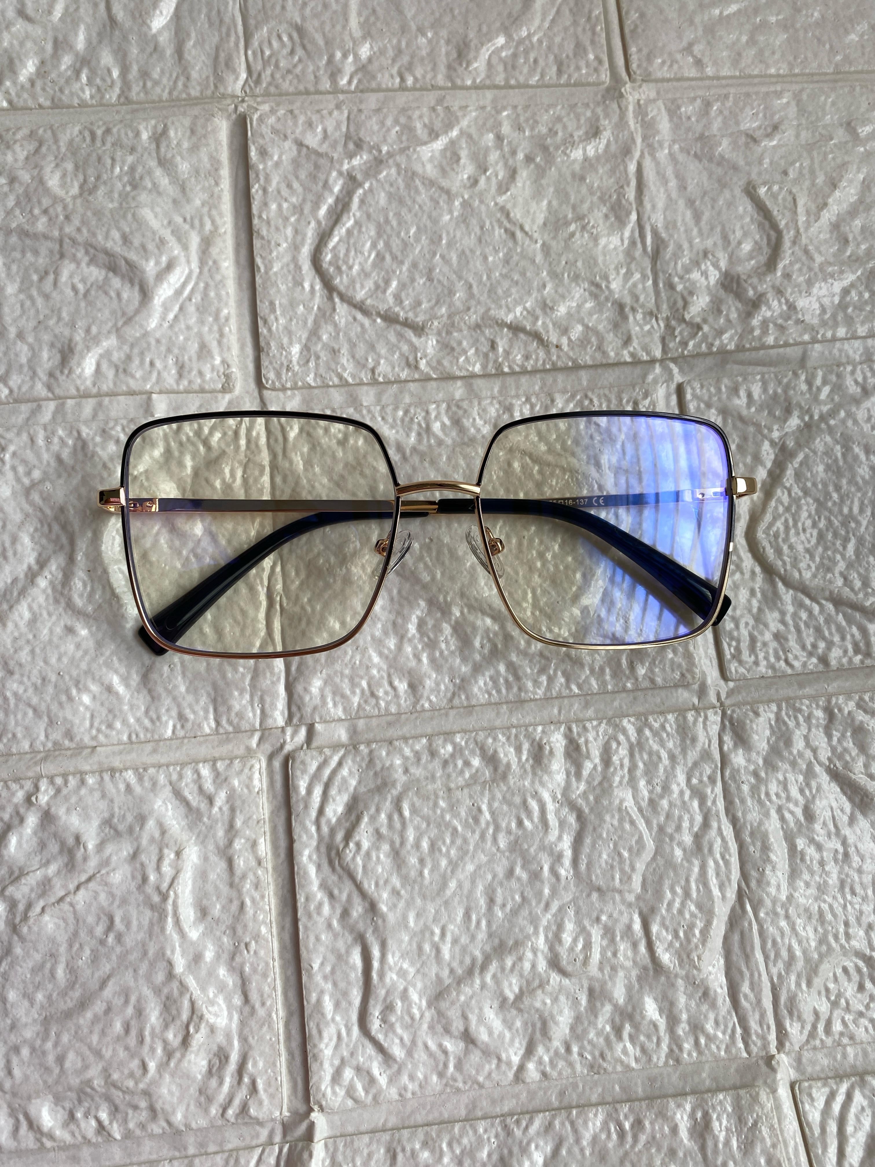 Lentes Cuadrados Bicolor Gold/Negro