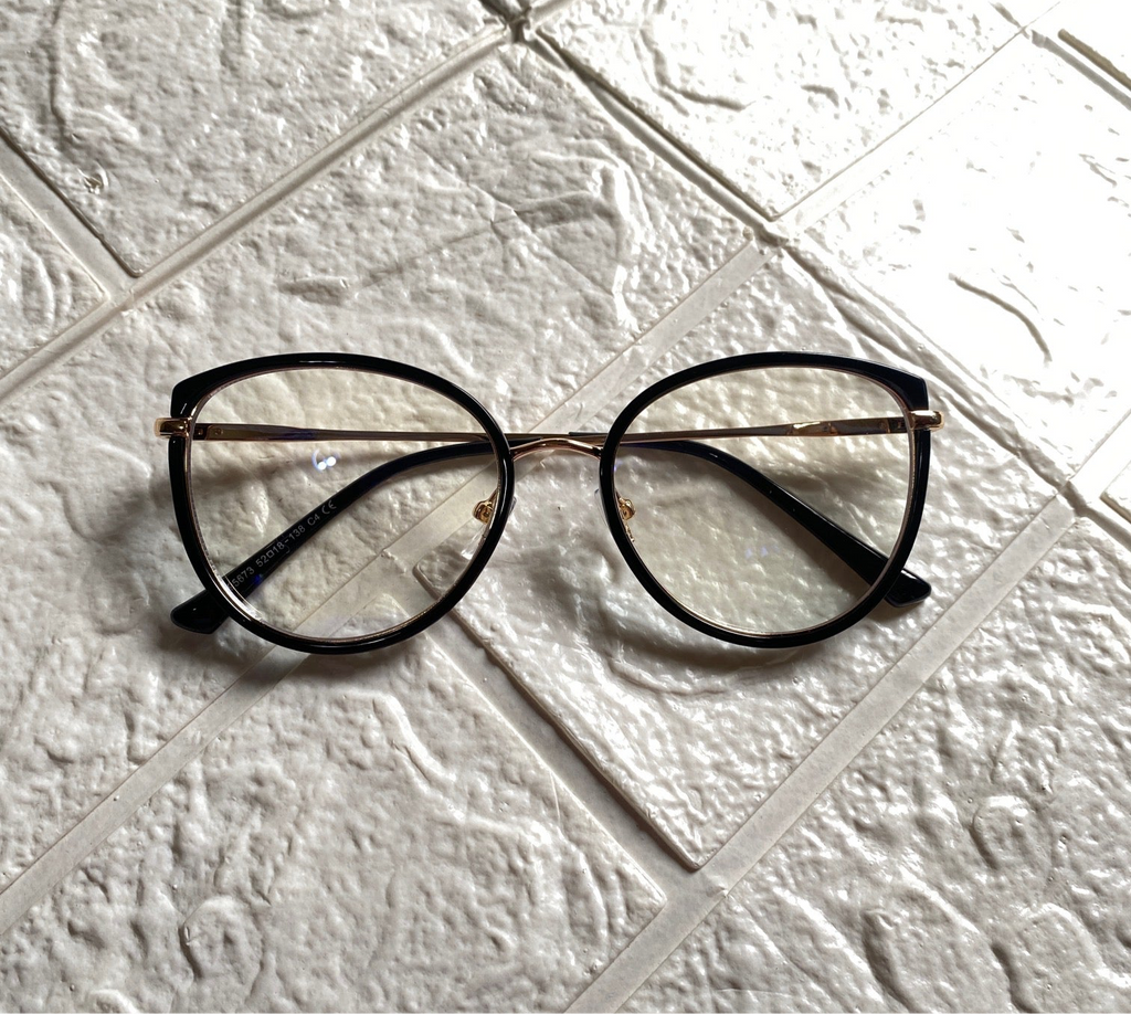 Lentes Semi redondos Negros New