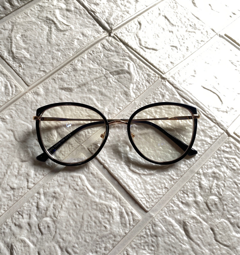 Lentes Semi redondos Negros New