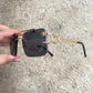 Lentes Tipo Cartier Rectangulares Negros Pantera