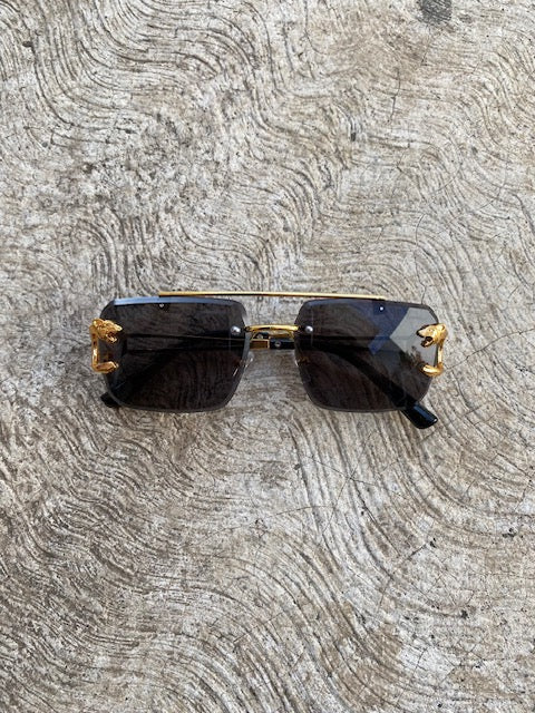 Lentes Cartier Rectangulares con Pantera Gold