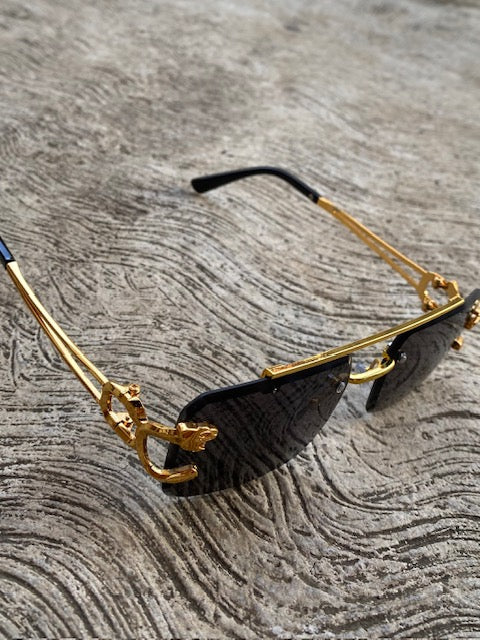 Lentes Cartier Rectangulares con Pantera Gold