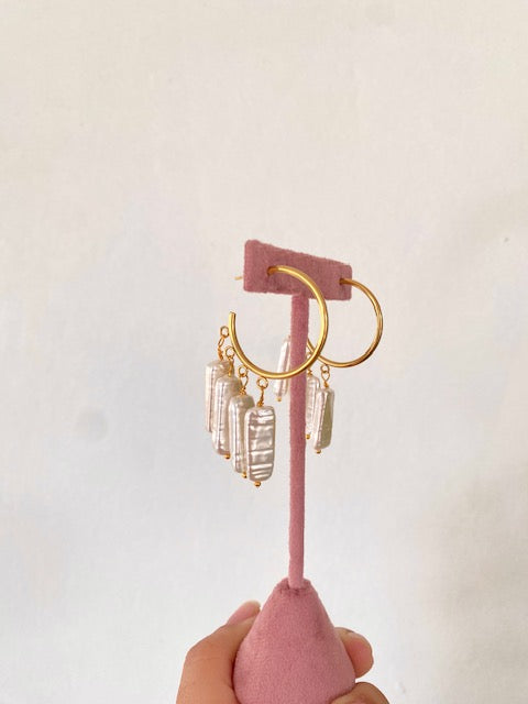 Hoops Perlas Cuadradas