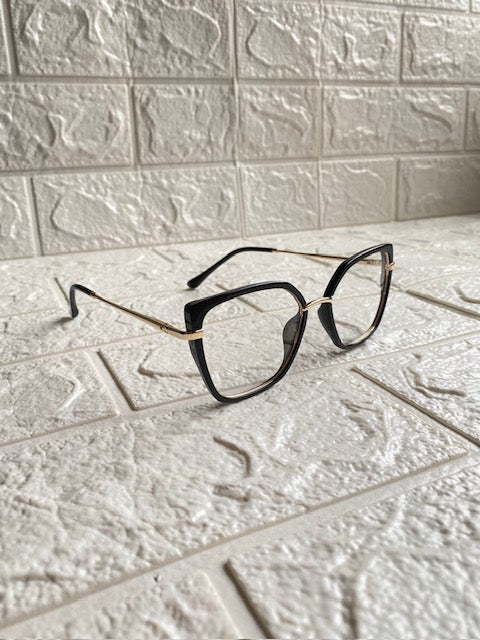 Lentes Cat Eye Black & Gold Pequeños