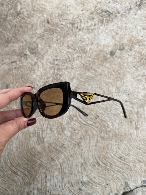 Lentes Tipo Prada Diva Negros Con Café