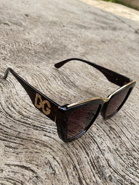 Lentes Cat Eye Tipo D&G Café Con Negro