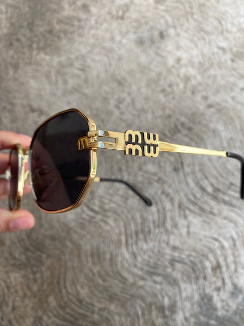 Lentes tipo Miu Miu Hexagonales Negros