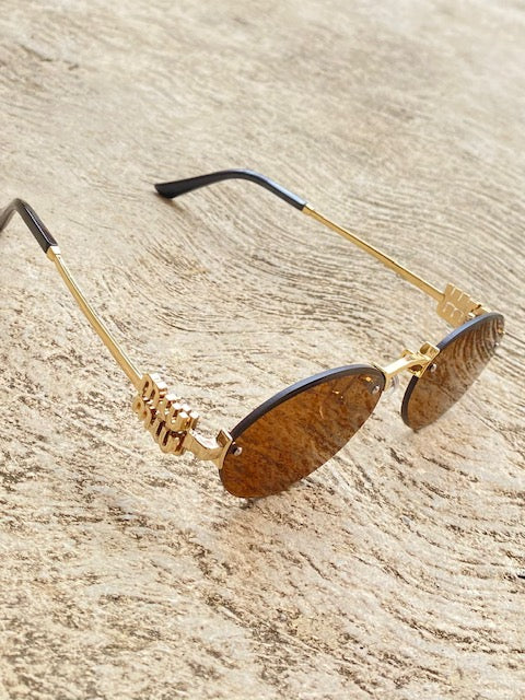 Lentes Tipo Miu Miu Ovalado Cafe Sin Aro