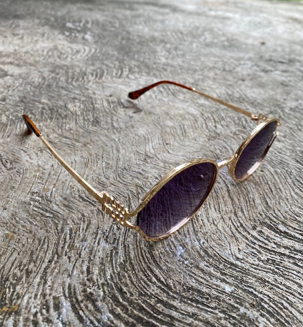 Lentes Tipo Miu Miu Ovalados Morado & Gold