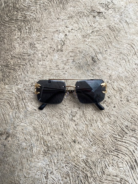 Lentes Tipo Cartier Rectangulares Negros Pantera