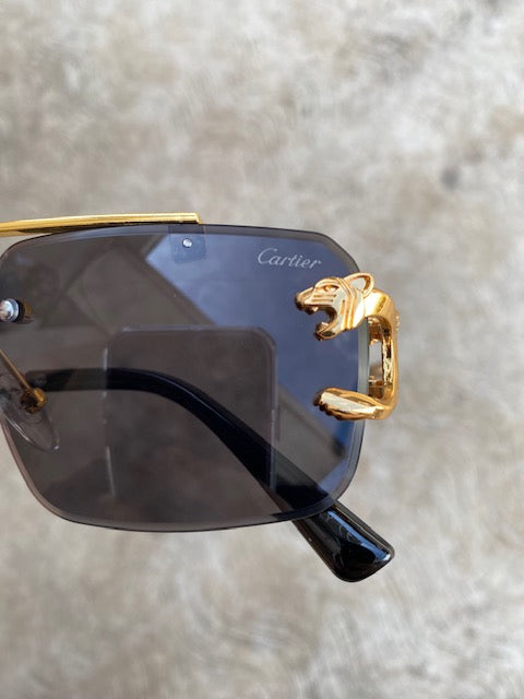 Lentes Cartier Rectangulares con Pantera Gold