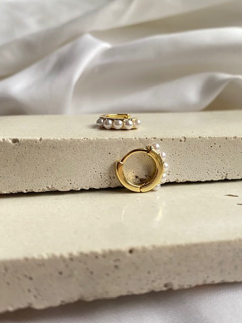 Mini Hoops Gold Perlitas 8mm