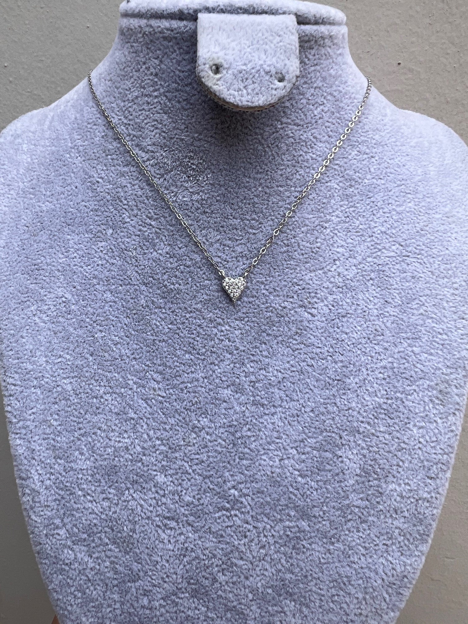 Cadena Silver Skinny Heart Peq Brillante