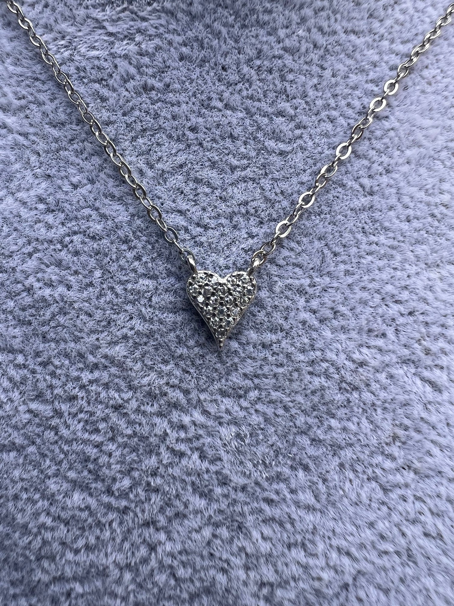 Cadena Silver Skinny Heart Peq Brillante