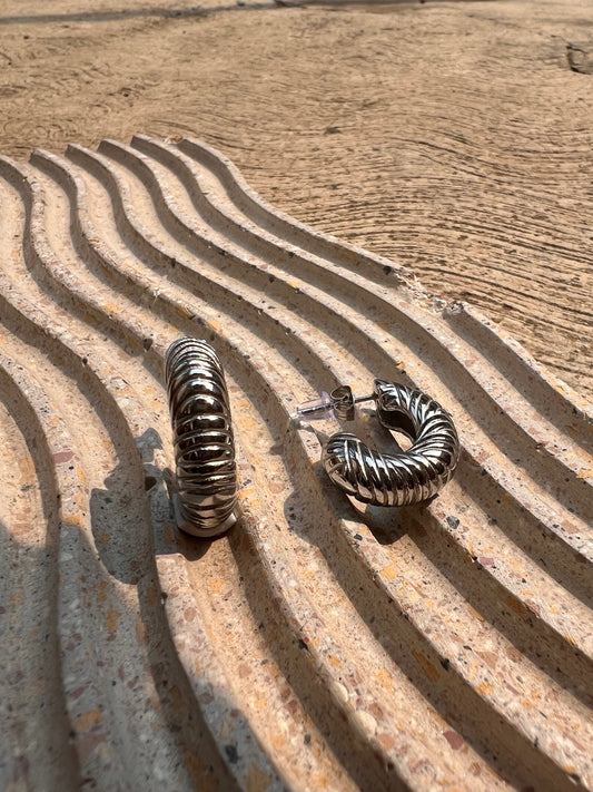 Hoops silver Twist small