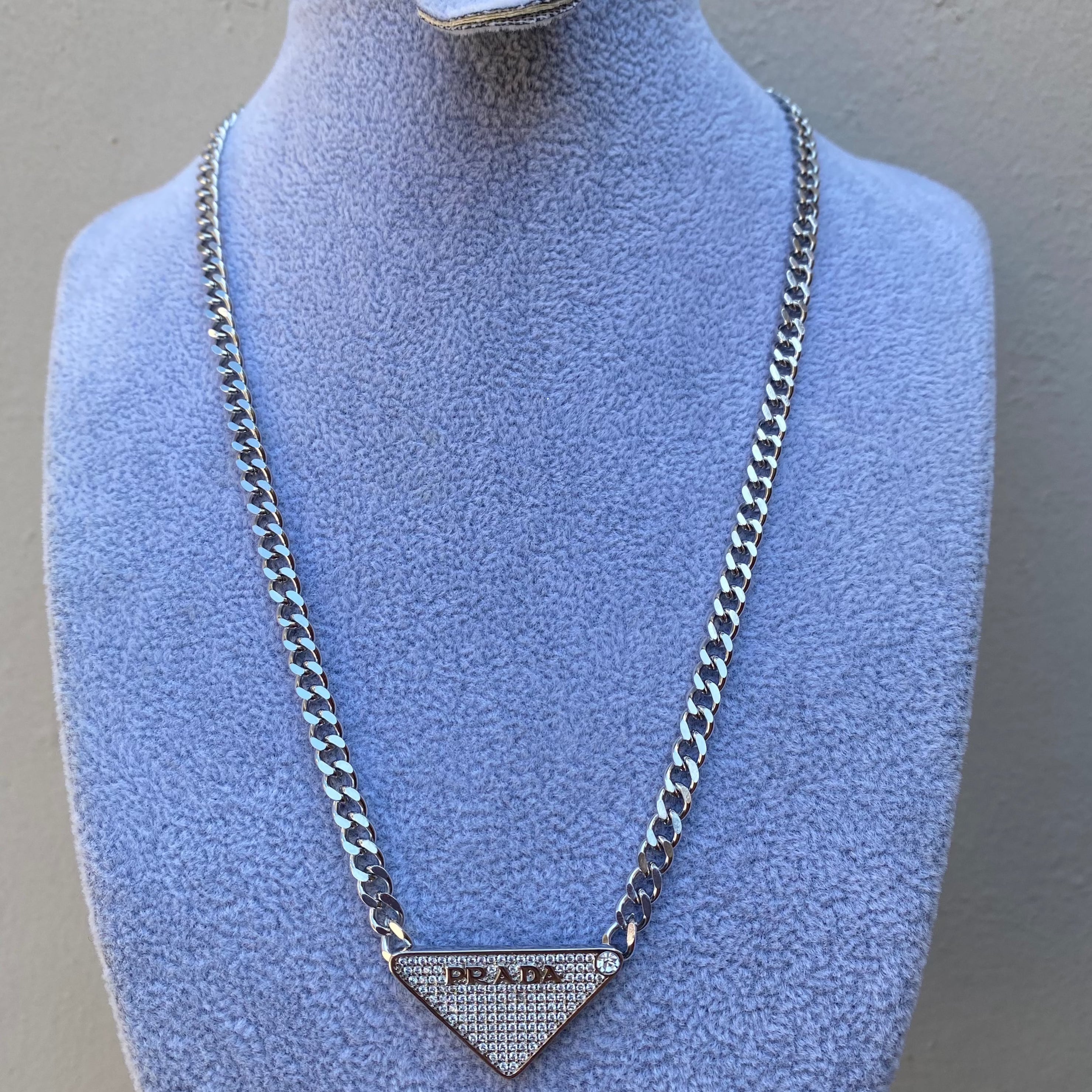 Cadena Prada Full Bling Silver