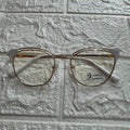 Lentes Cat Eye Doble Gold y Esquinas Blancas