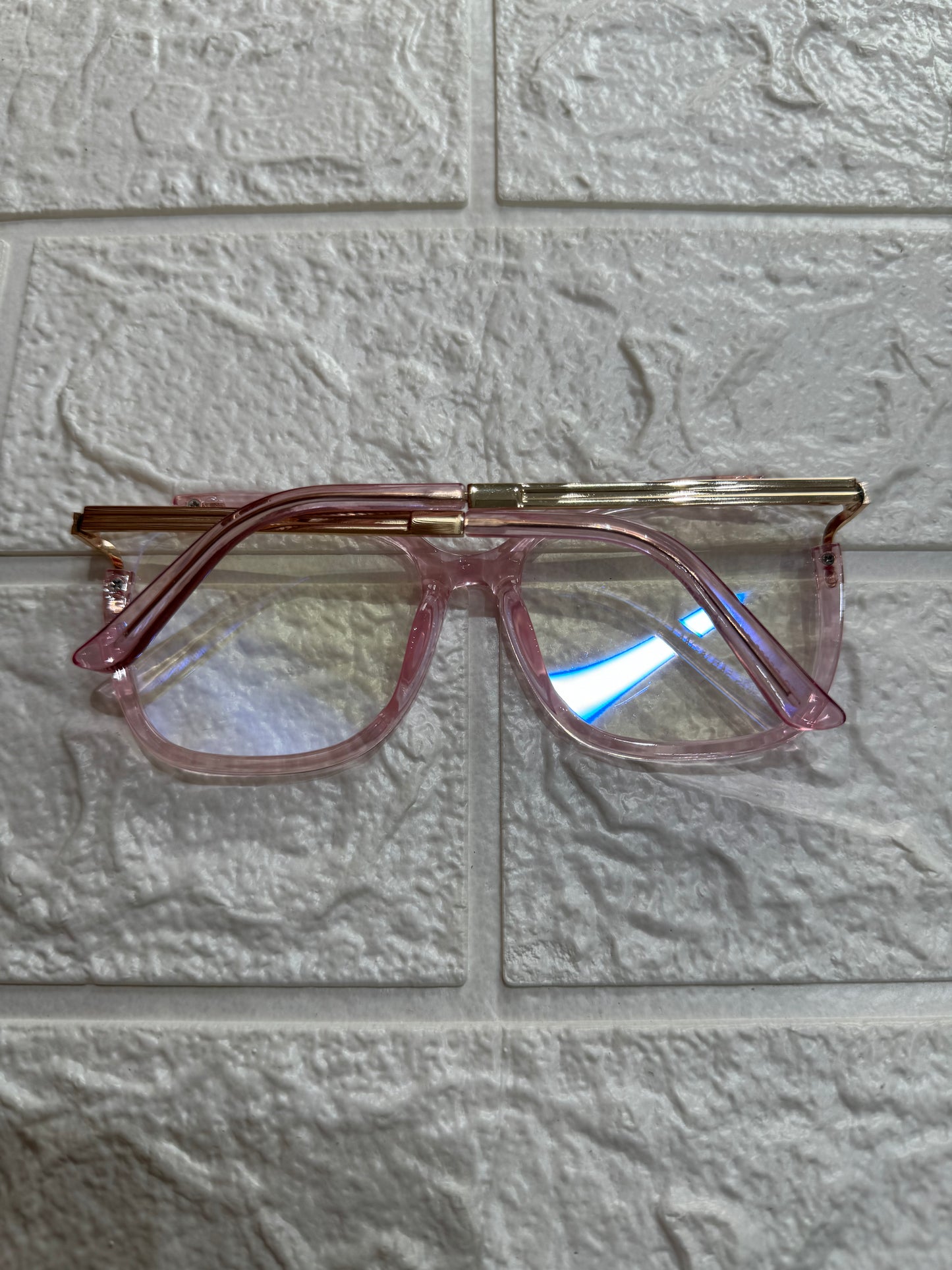 Lentes Pink Esquinas de Metal Gold