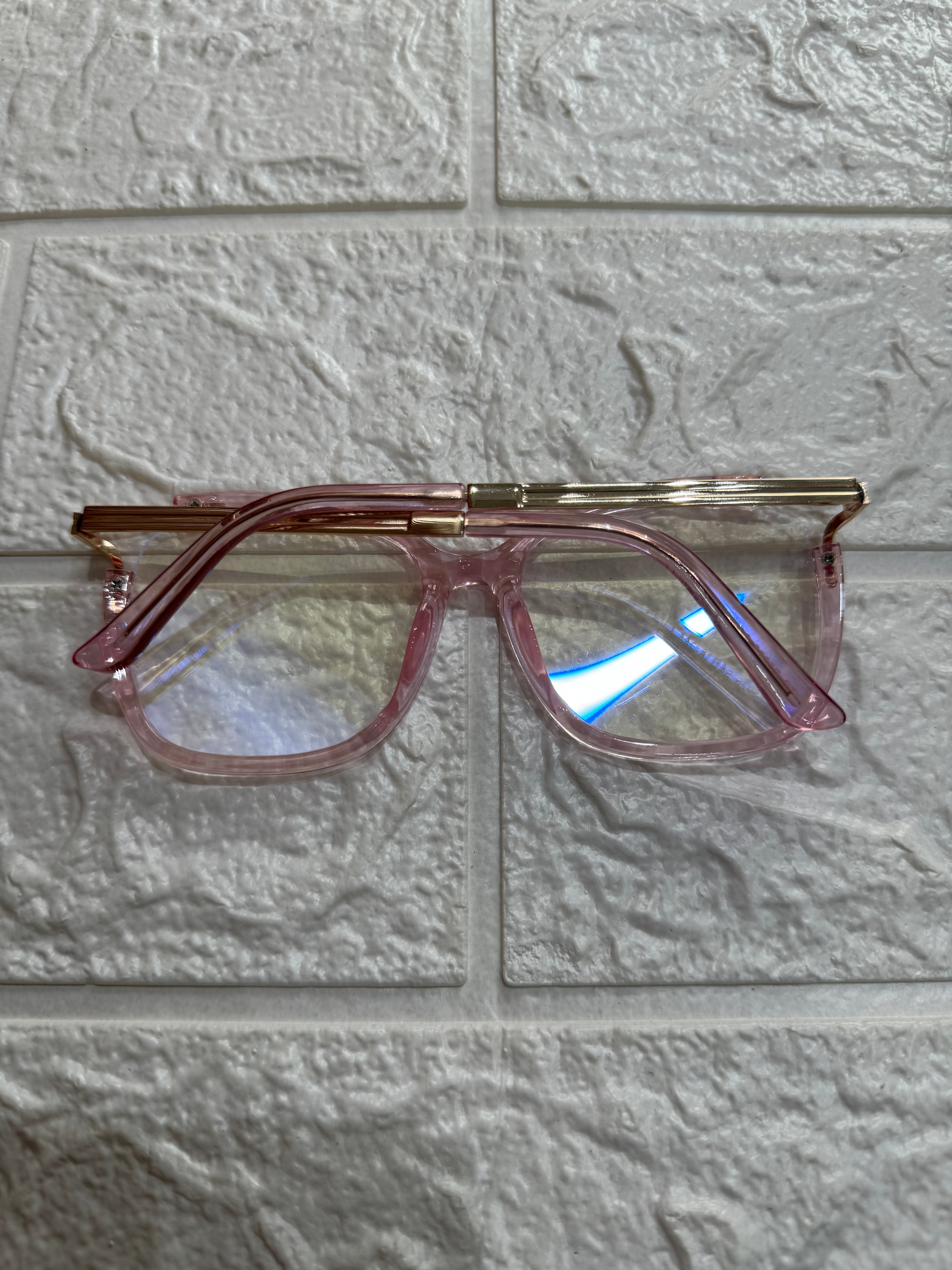 Lentes Pink Esquinas de Metal Gold