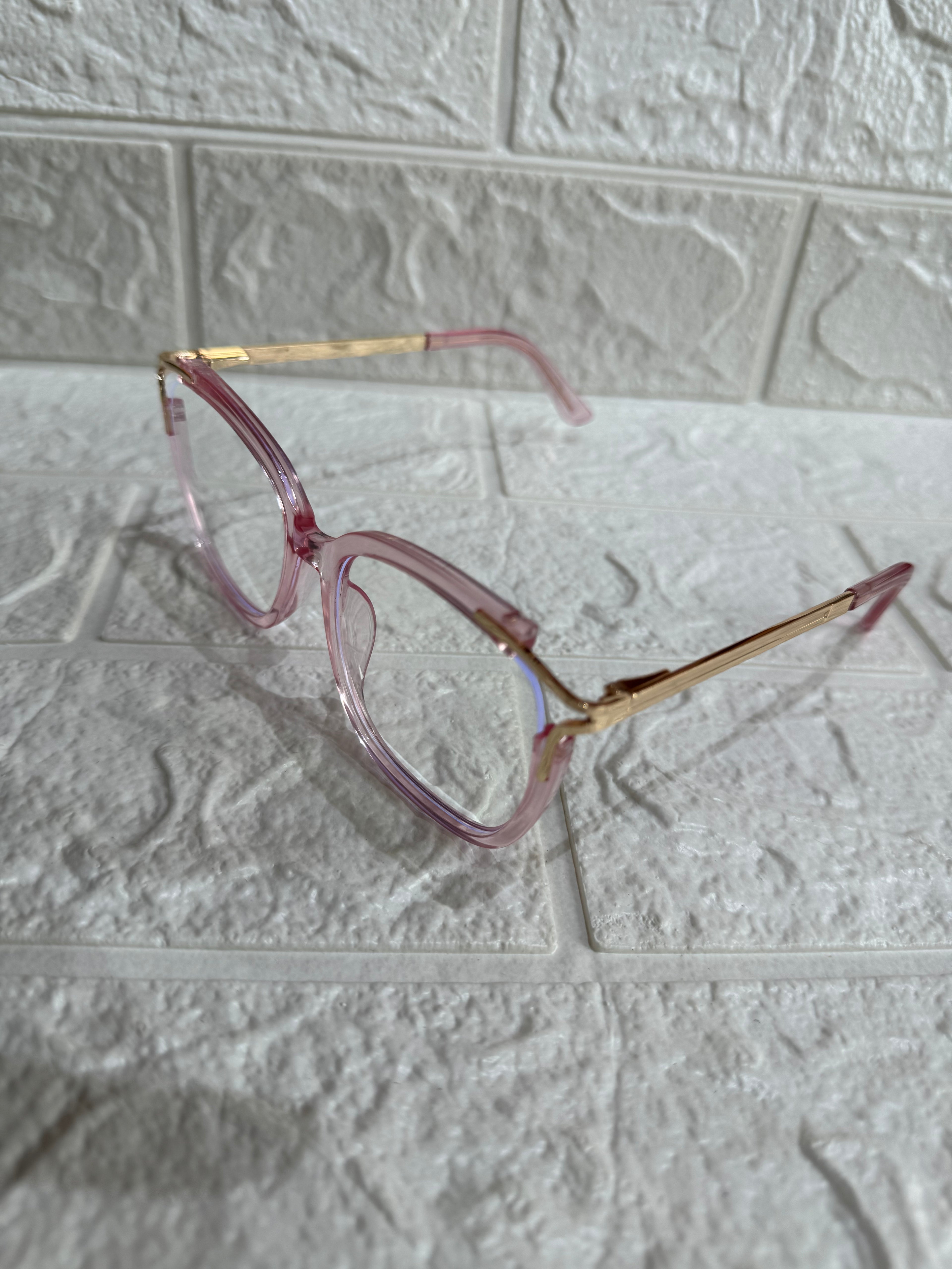Lentes Pink Esquinas de Metal Gold