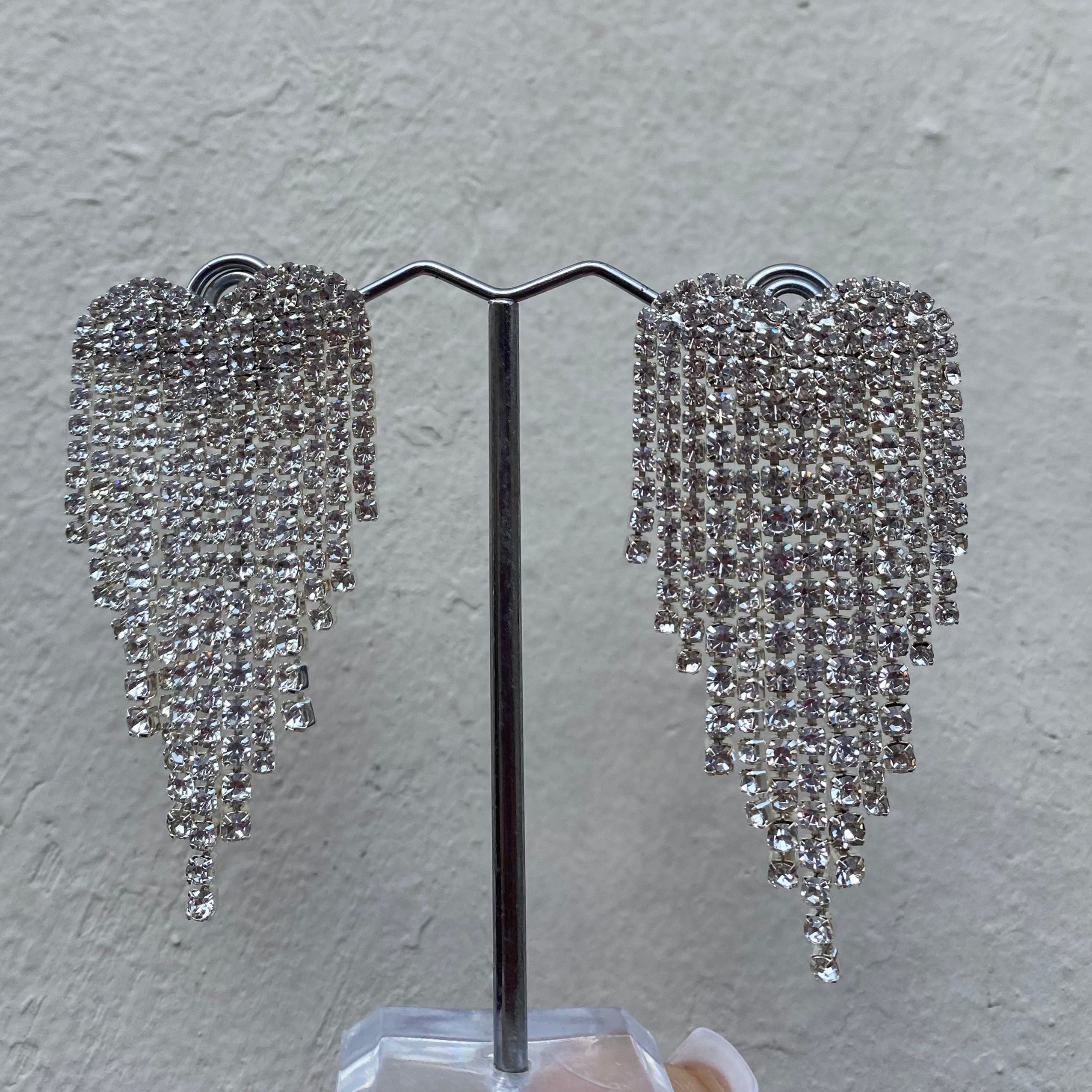 Aretes Largos Corazon Silver