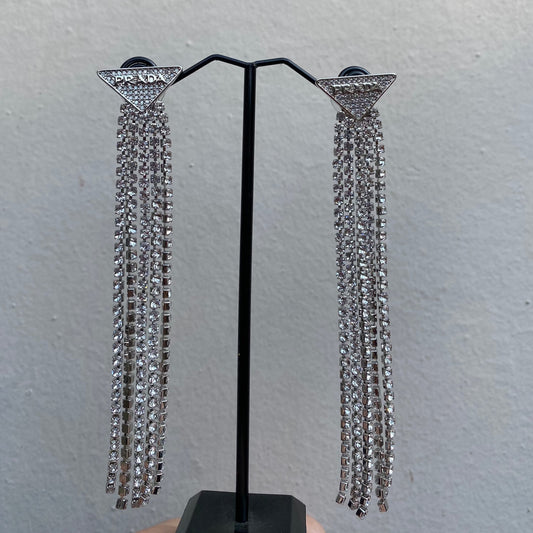 Aretes Prada Largos Silver