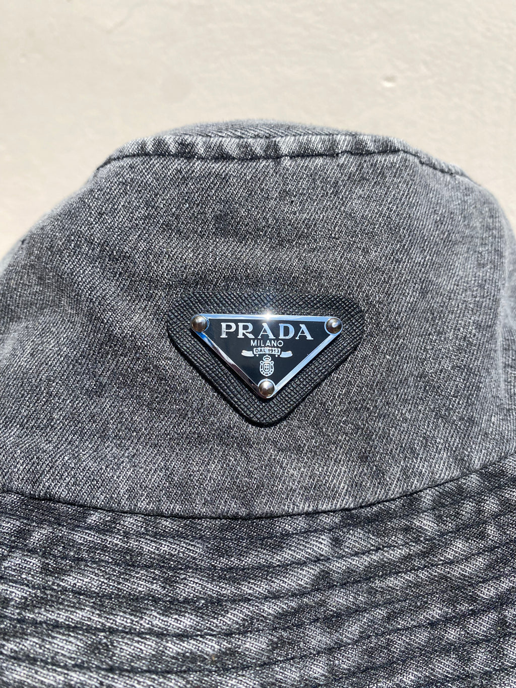 Bucket Hat Prada Black Denim