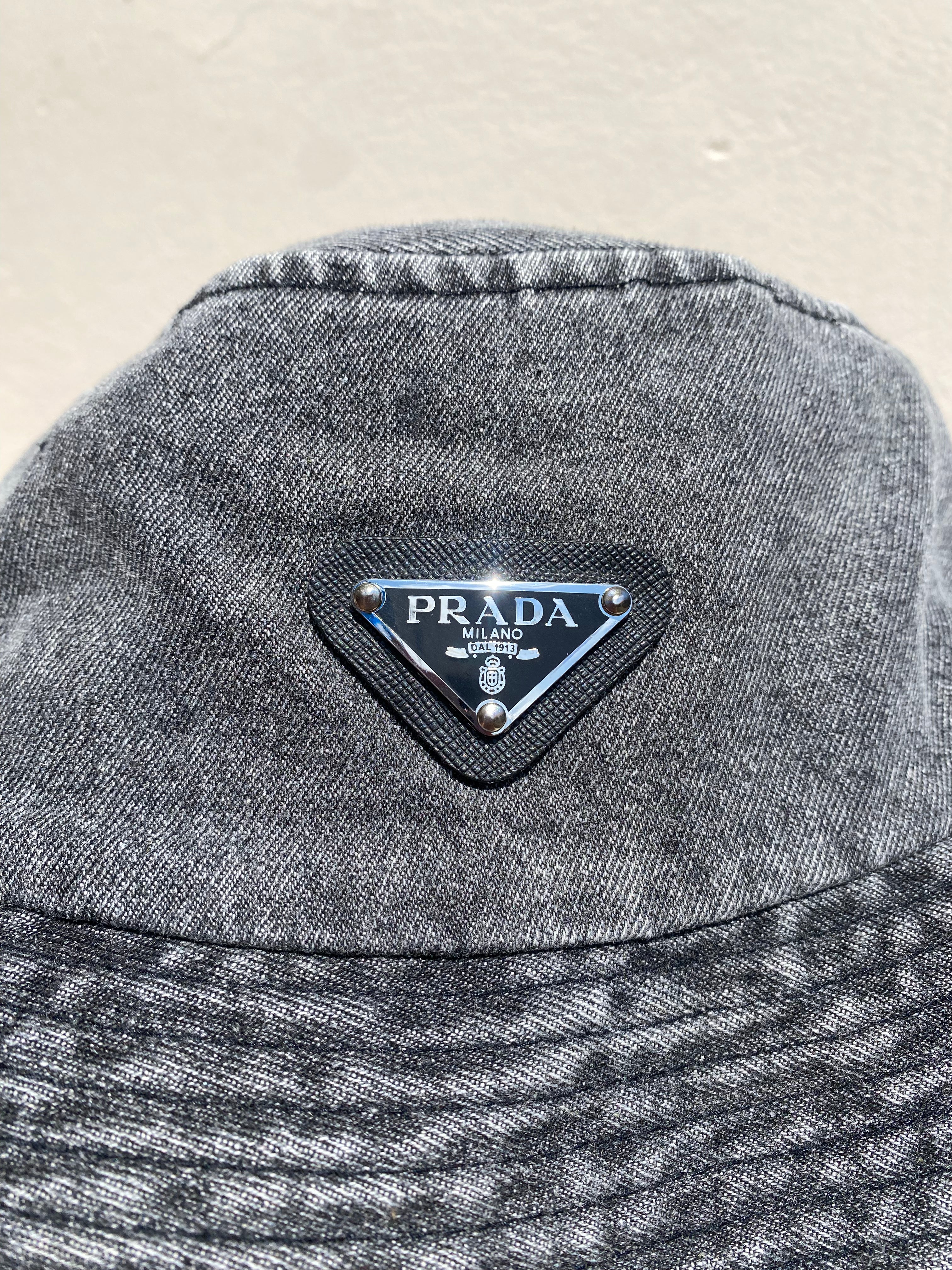 Bucket Hat Prada Black Denim