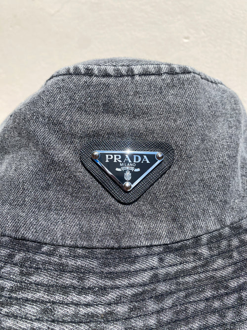 Bucket Hat Prada Black Denim